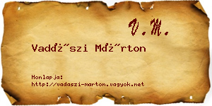 Vadászi Márton névjegykártya