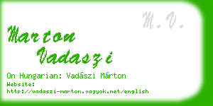 marton vadaszi business card