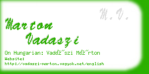 marton vadaszi business card